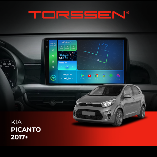 Штатная магнитола Torssen 2K Kia Picanto 2017+ F98256 4G Carplay DSP