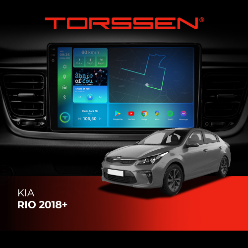 Штатная магнитола Torssen 2K Kia Rio 18+ FL9 4+64Gb 4G Carplay DSP