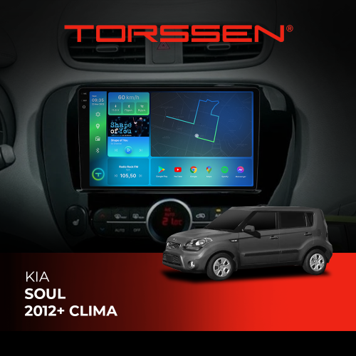 Штатная магнитола Torssen 2K Kia Soul 2012+ clima F98256 4G Carplay DSP