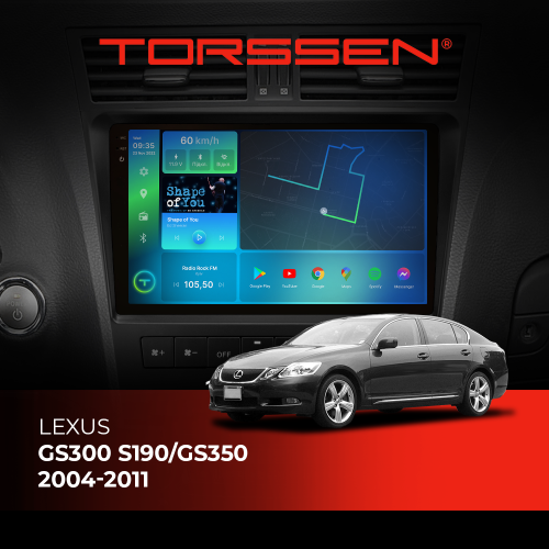 Штатная магнитола Torssen 2K Lexus GS300 S190/GS350 04-11 F98256 4G Carplay DSP