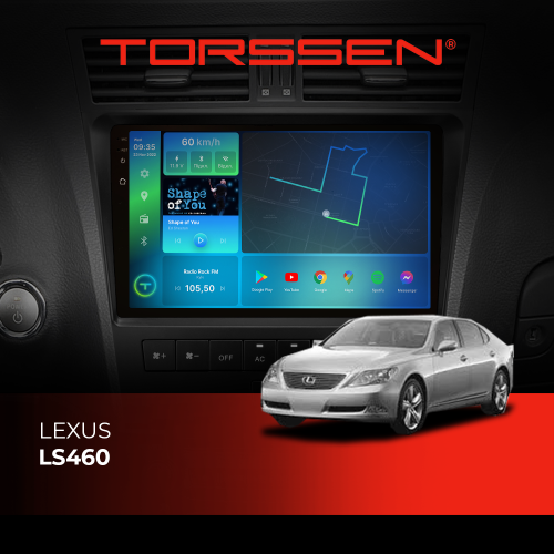 Штатна магнітола Torssen 2K Lexus LS460 FL10 4+64Gb 4G Carplay DSP