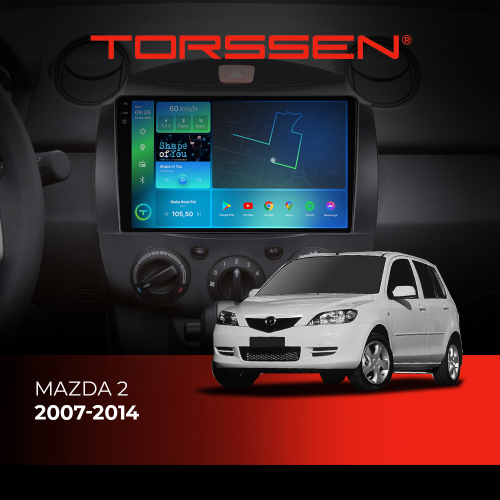 Штатная магнитола Torssen 2K Mazda 2 07-14 FL9 4+64Gb 4G Carplay DSP