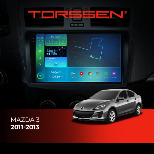 Штатная магнитола Torssen 2K Mazda 3 11-13 F98256 4G Carplay DSP