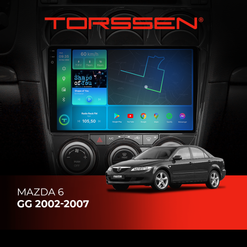 Штатная магнитола Torssen 2K Mazda 6GG 02-07 FL9 4+64Gb 4G Carplay DSP