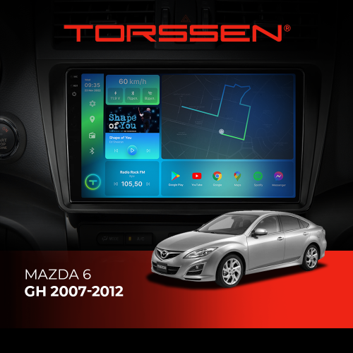 Штатная магнитола Torssen 2K Mazda 6GH 2007-2012 FL9 4+64Gb 4G Carplay DSP