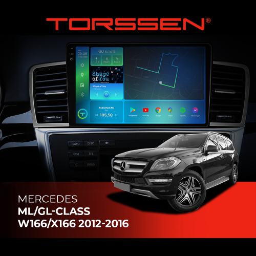 Штатная магнитола Torssen 2K Mercedes ML/GL-class W166/X166 12-16 FL9 4+64Gb 4G Carplay DSP