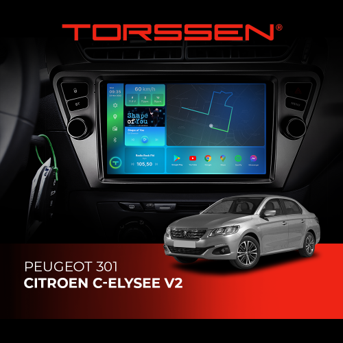 Штатна магнітола Torssen 2K Peugeot 301/Citroen Elysee V2 F9432 4G Carplay DSP