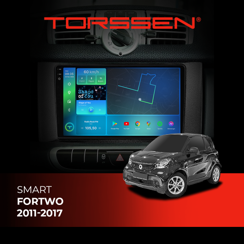 Штатная магнитола Torssen 2K Smart ForTwo 11-17 FL9 4+64Gb 4G Carplay DSP