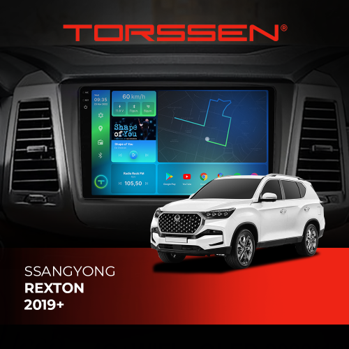 Штатная магнитола Torssen 2K SsangYong Rexton 19+ FL10 4+64Gb 4G Carplay DSP