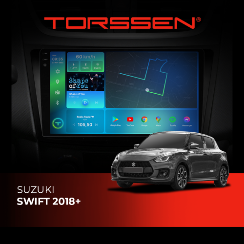 Штатная магнитола Torssen 2K Suzuki Swift 2018+ F9432 4G Carplay DSP