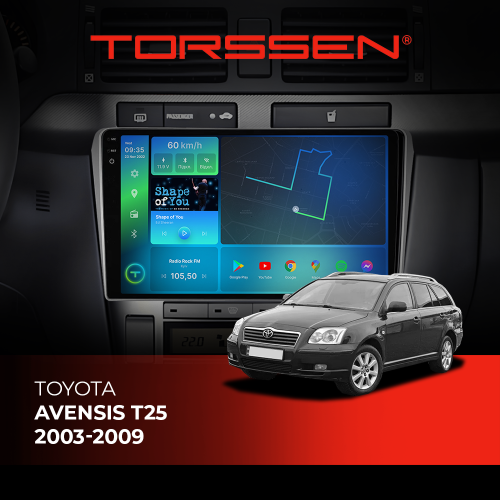 Штатная магнитола Torssen 2K Toyota Avensis T25 03-09 FL9 4+64Gb 4G Carplay DSP