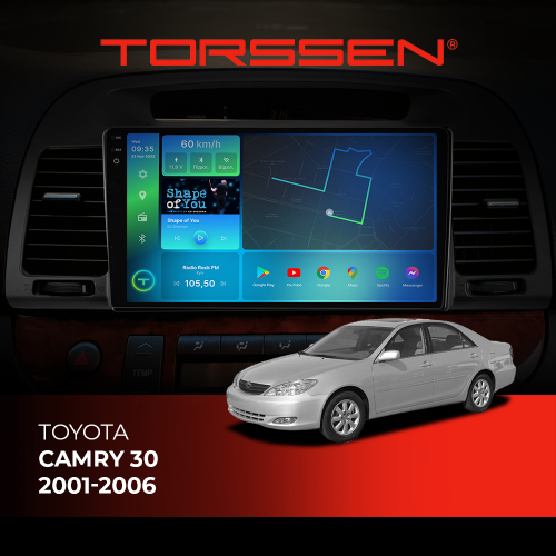 Штатная магнитола Torssen 2K Toyota Camry 30 01-06 FL9 4+64Gb 4G Carplay DSP