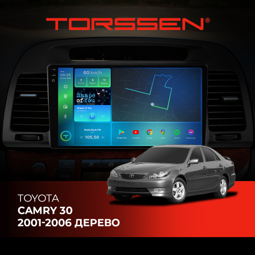Штатная магнитола Torssen 2K Toyota Camry 30 01-06 дерево F98256 4G Carplay DSP