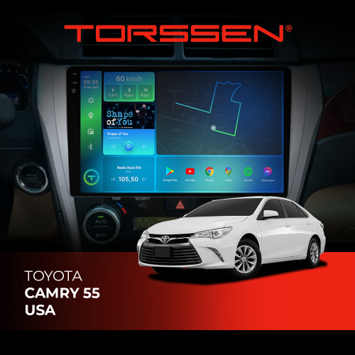 Штатна магнітола Torssen 2K Toyota Camry 55 USA FL10 4+64Gb 4G Carplay DSP