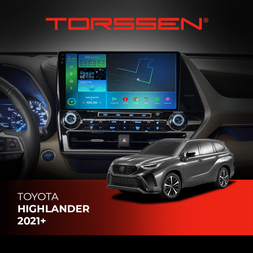 Штатная магнитола Torssen 2K Toyota Highlander 2021+ FL10 4+64Gb 4G Carplay DSP