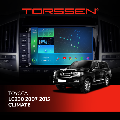 Штатная магнитола Torssen 2K Toyota LC200 2007-2015 climate FL9 4+64Gb 4G Carplay DSP