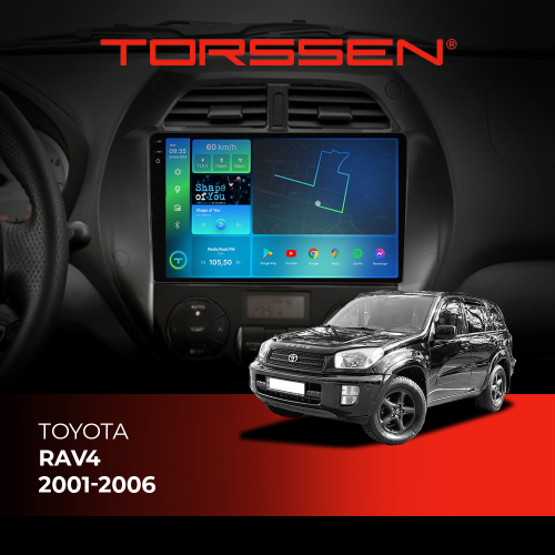 Штатна магнітола Torssen 2K Toyota Rav4 2001-2006 FL9 4+64Gb 4G Carplay DSP