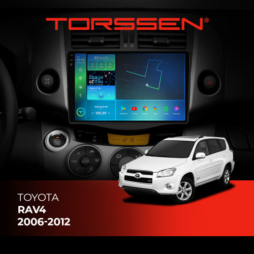 Штатная магнитола Torssen 2K Toyota Rav4 2006-2012 FL9 4+64Gb 4G Carplay DSP