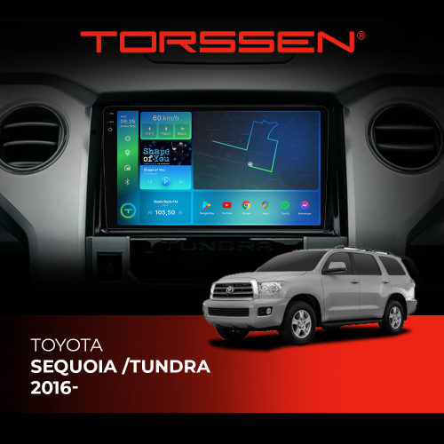 Штатная магнитола Torssen 2K Toyota Sequoia /Tundra 2016- FL9 4+64Gb 4G Carplay DSP