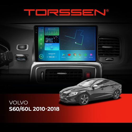 Штатная магнитола Torssen 2K Volvo S60/60L 10-18 F98256 4G Carplay DSP