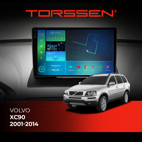 Штатная магнитола Torssen 2K Volvo XC90 01-14 FL9 4+64Gb 4G Carplay DSP