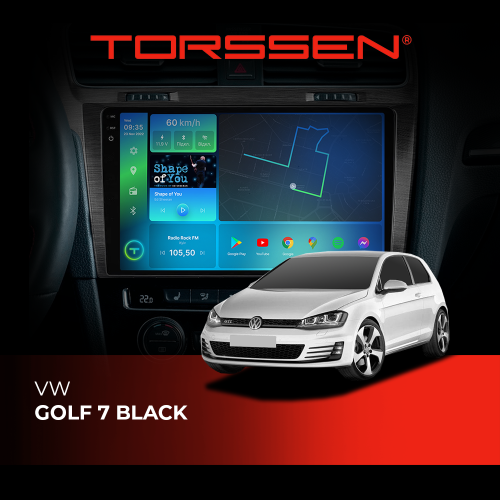 Штатна магнітола Torssen 2K VW Golf 7 black F108256 4G Carplay DSP