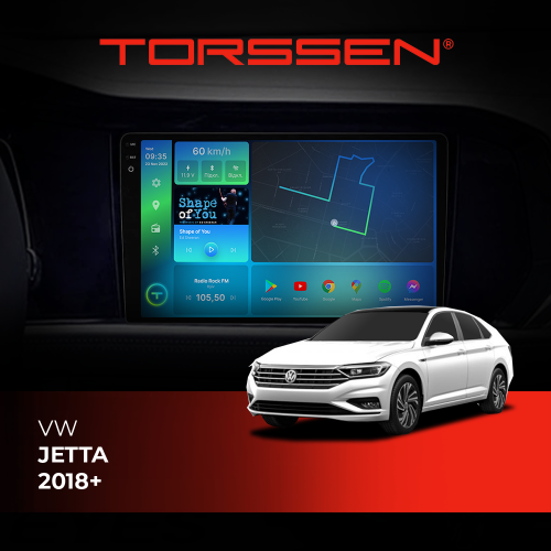 Штатная магнитола Torssen 2K VW Jetta 2018+ FL10 4+64Gb 4G Carplay DSP