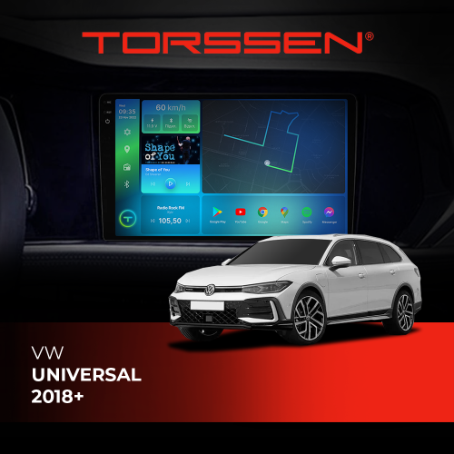 Штатная магнитола Torssen 2K VW Universal 18+ FL9 4+64Gb 4G Carplay DSP