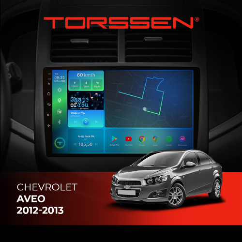 Штатная магнитола Torssen Chevrolet Aveo 12-13 FL9 4+64Gb 4G Carplay DSP