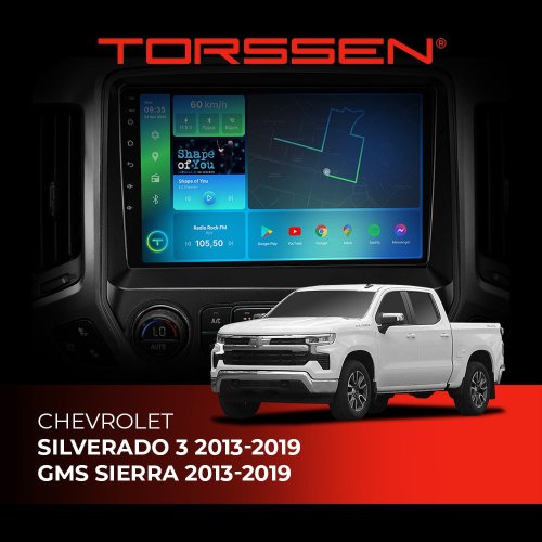 Штатна магнітола Torssen Chevrolet Silverado 3 13-19 GMC Sierra 13-19 NF9 Carplay