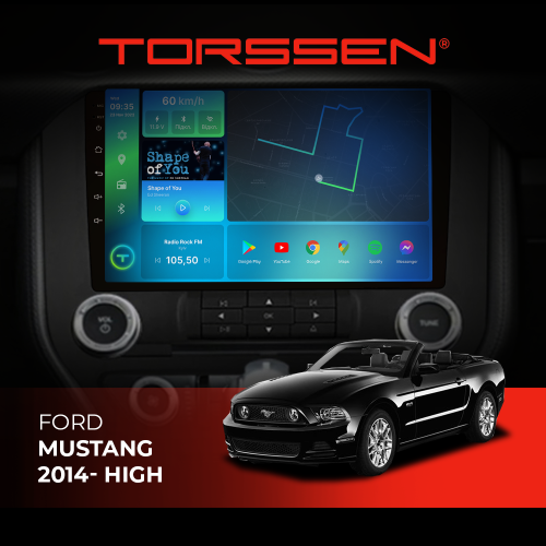 Штатная магнитола Torssen Ford Mustang 2014- High 4кнопки F98256 4G Carplay DSP