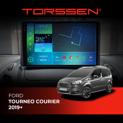 Штатная магнитола Torssen Ford Tourneo Courier 2019+ NF9 Carplay