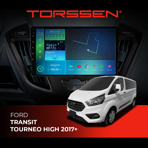 Штатная магнитола Torssen Ford Transit Tourneo 17+ FL10 4+64Gb 4G Carplay DSP