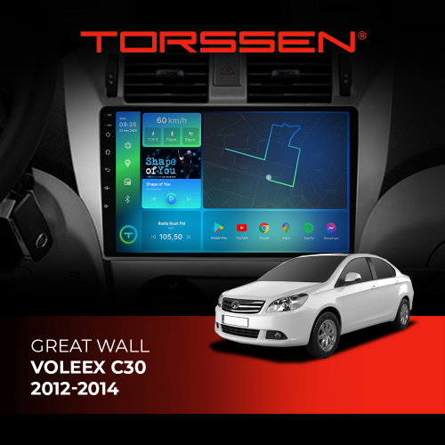 Штатная магнитола Torssen Great Wall Voleex C30 2012-2014 F9116