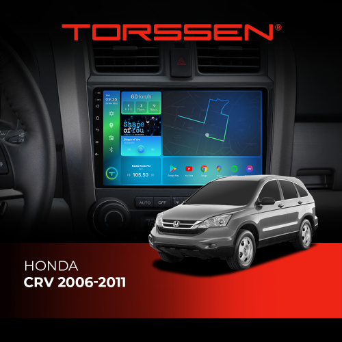 Штатна магнітола Torssen Honda CRV-2006-2011 FL9 4+64Gb 4G Carplay DSP