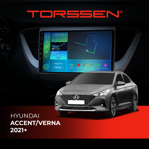 Штатна магнітола Torssen Hyundai Accent/Verna 2021+ F98256 4G Carplay DSP