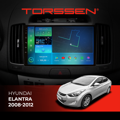 Штатная магнитола Torssen Hyundai Elantra 08-12 FL9 4+64Gb 4G Carplay DSP
