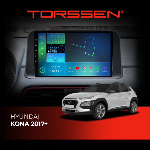 Штатна магнітола Torssen Hyundai Kona 17+ FL10 4+64Gb 4G Carplay DSP