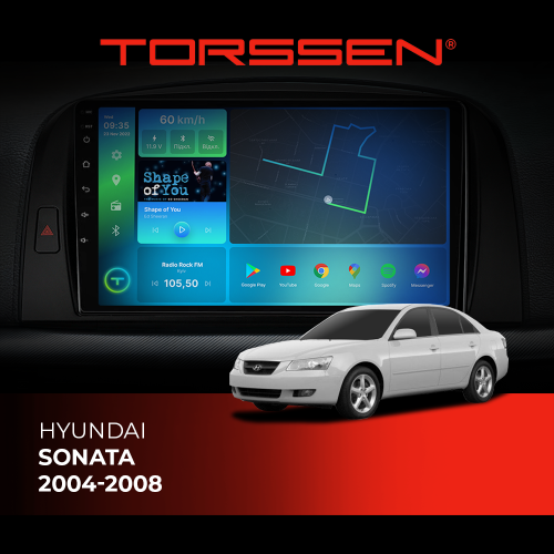 Штатная магнитола Torssen Hyundai Sonata 2004-2008 F9116