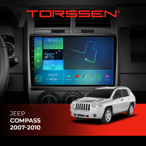 Штатная магнитола Torssen Jeep Compass 07-10 FL10 4+64Gb 4G Carplay DSP