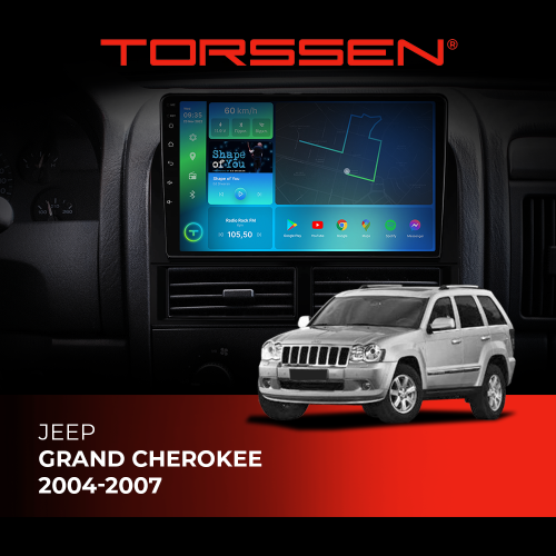 Штатная магнитола Torssen Jeep Grand Cherokee 04-07 F98256 4G Carplay DSP