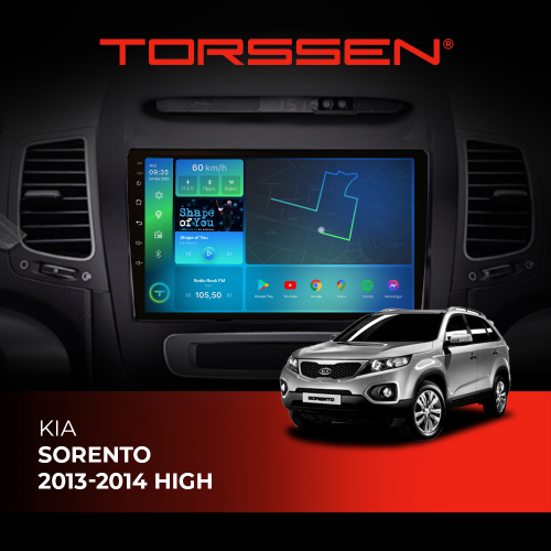 Штатная магнитола Torssen Kia Sorento 2013-2014 high F98256 4G Carplay