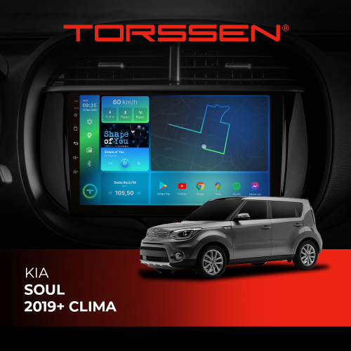 Штатная магнитола Torssen Kia Soul 2019+ clima FL9 4+64Gb 4G Carplay DSP