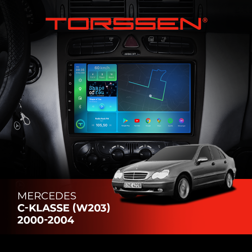 Штатная магнитола Torssen Mercedes C-klasse (W203) 2000-2004 FL9 4+64Gb 4G Carplay DSP