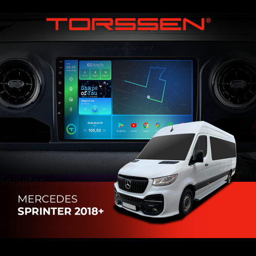 Штатна магнітола Torssen Mercedes Sprinter 2018+ FL10 4+64Gb 4G Carplay DSP