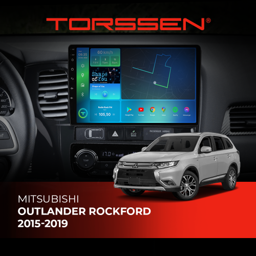 Штатная магнитола Torssen Mitsubishi Outlander Rockford 15-19 FL10 4+64Gb 4G Carplay DSP