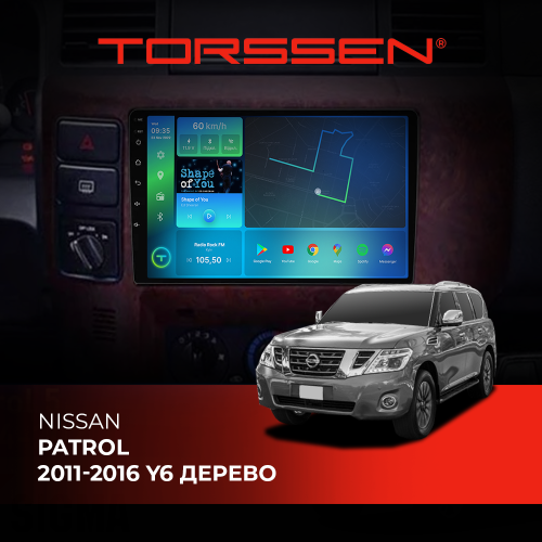 Штатная магнитола Torssen Nissan Patrol 11-16 Y6 дерево F98256 4G Carplay DSP