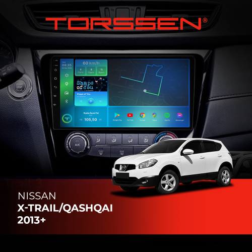 Штатная магнитола Torssen Nissan Xtrail/Qashqai 2013+ FL10 4+64Gb 4G Carplay DSP