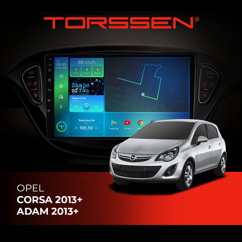 Штатная магнитола Torssen Opel Corsa 13+/Adam 13+ F98256 4G Carplay