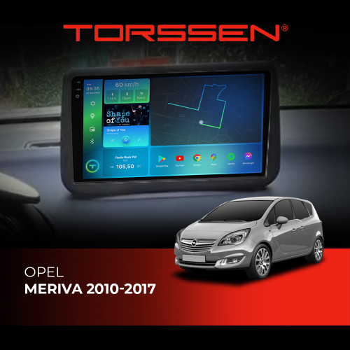 Штатна магнітола Torssen Opel Meriva 2010-2017 FL9 4+64Gb 4G Carplay DSP